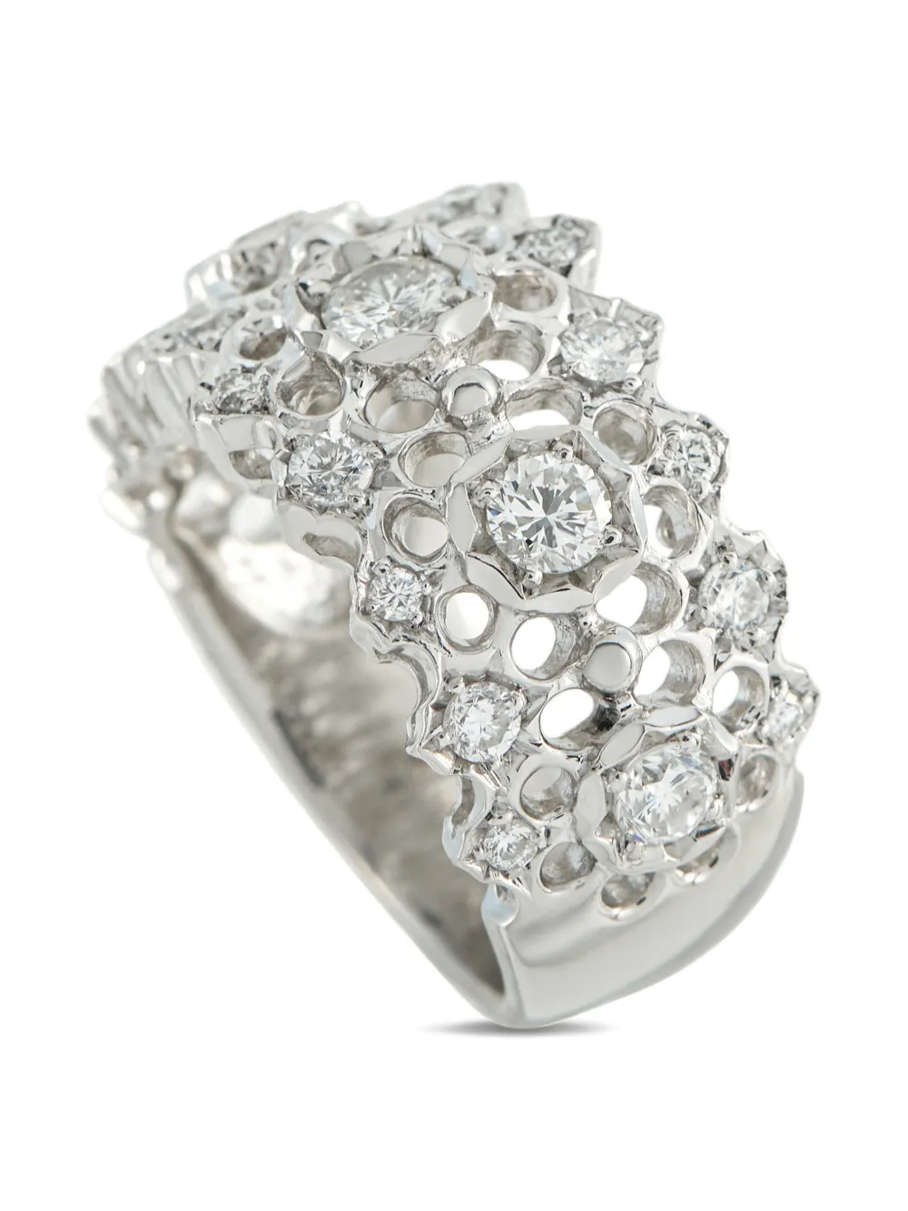 LB Exclusive platinum honeycomb diamond ring - Argento