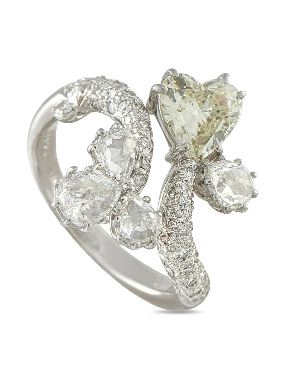 LB Exclusive 18K white gold diamond cocktail ring - Silber