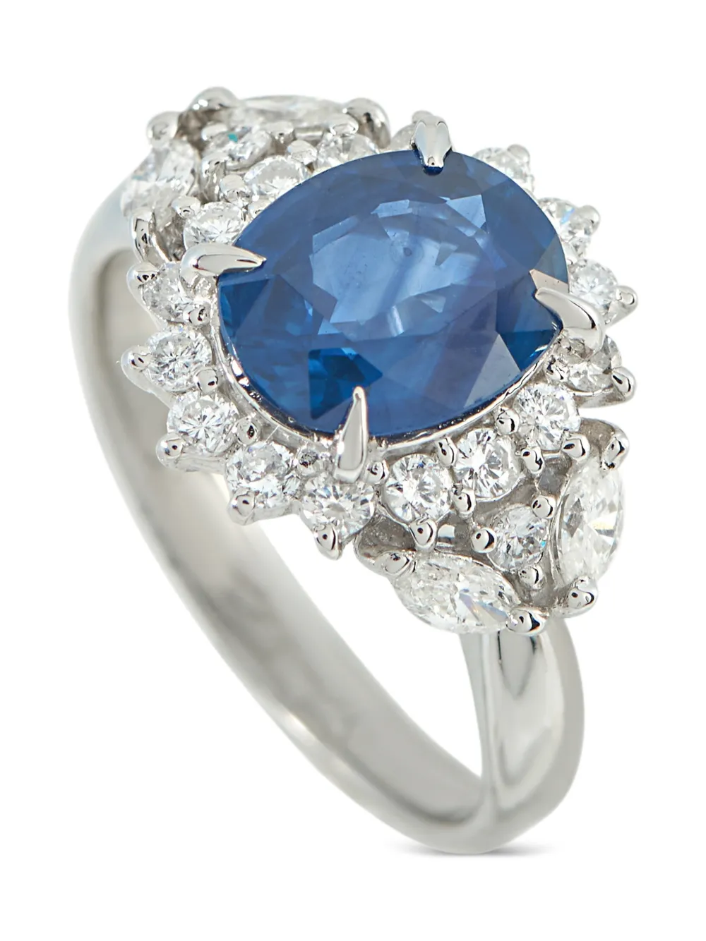 LB Exclusive platinum diamond sapphire ring - Argento