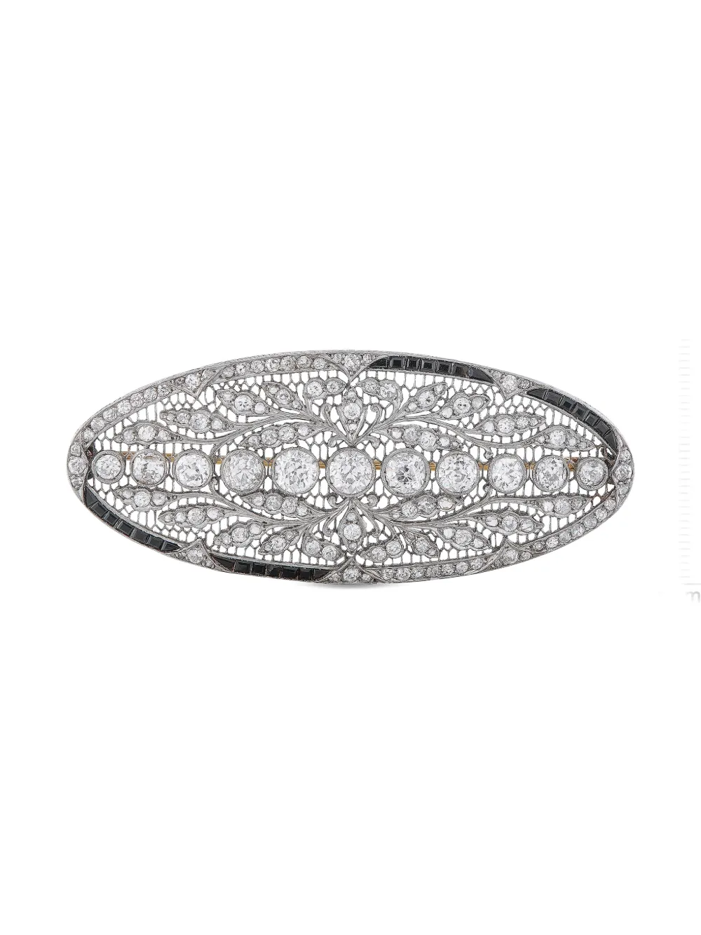 LB Exclusive platinum diamond sapphire brooch - Argento