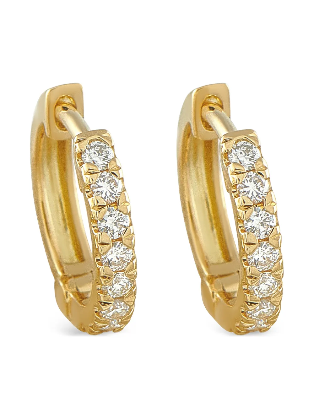 LB Exclusive 18K yellow gold diamond huggie hoop earrings - Oro