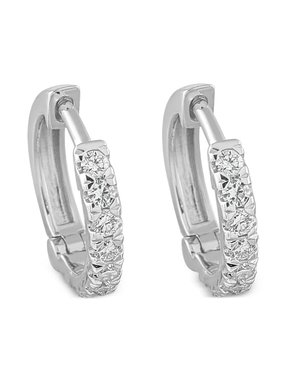 LB Exclusive 18K white gold diamond huggie earrings - Silber