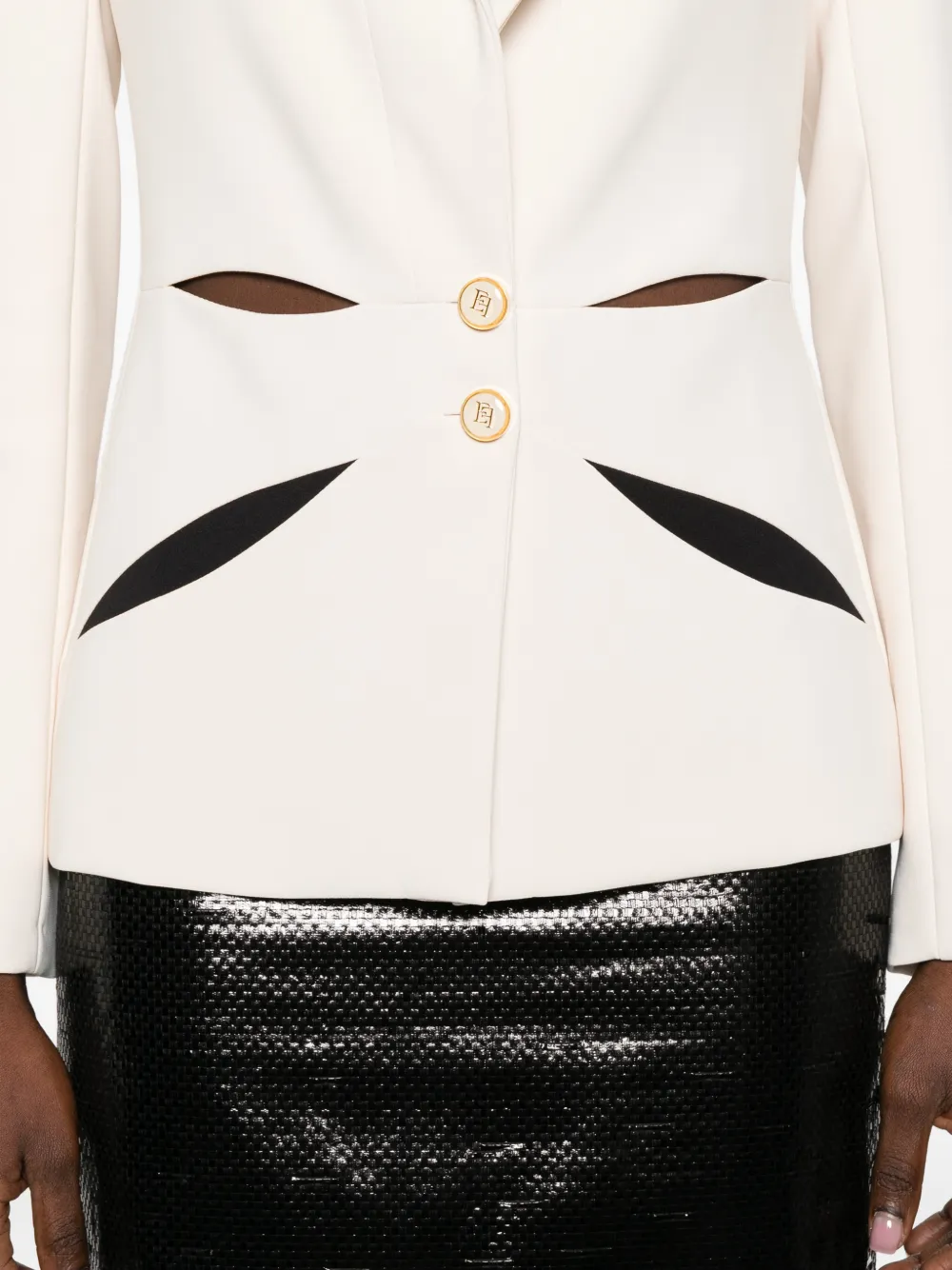 Elisabetta Franchi Crêpe jack met uitgesneden details Beige