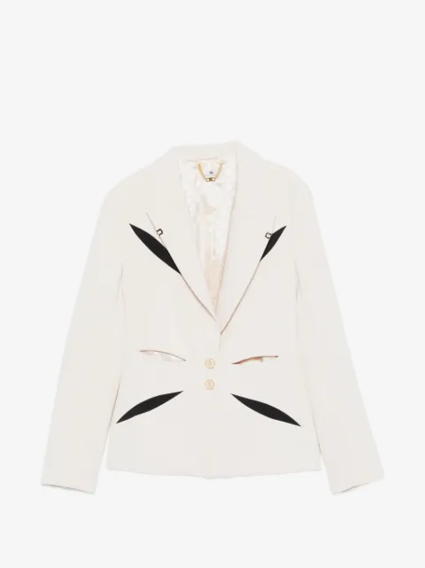 Elisabetta Franchi chamarra ligera de crepé con aberturas de dos colores