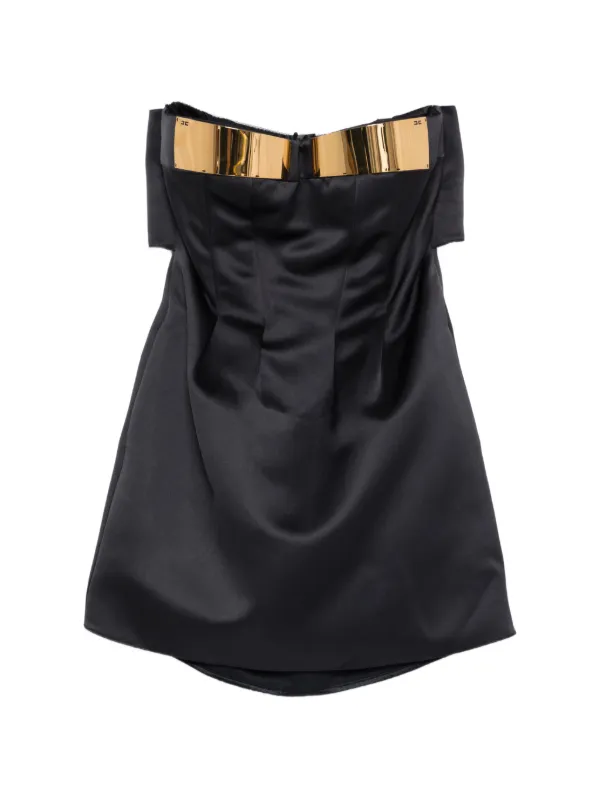 Elisabetta Franchi メタリック ストラップレスドレス | ブラック