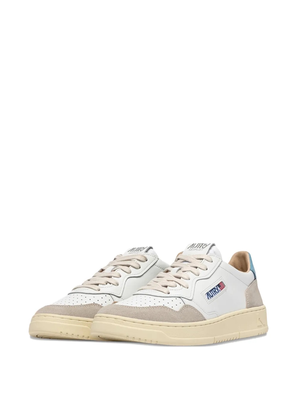 Autry leather panelled sneakers - Wit