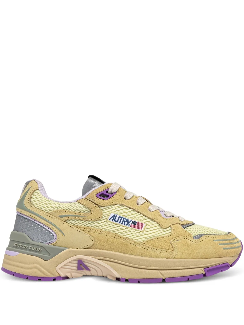 Autry logo-patch lace-up sneakers - Toni neutri