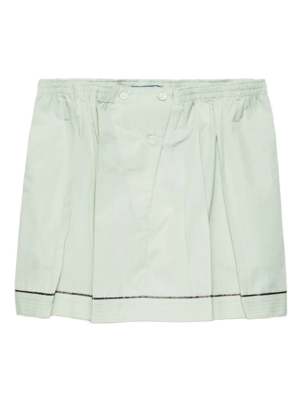 Prada cotton elasticated-waistband mini skirt | Green | Image 1