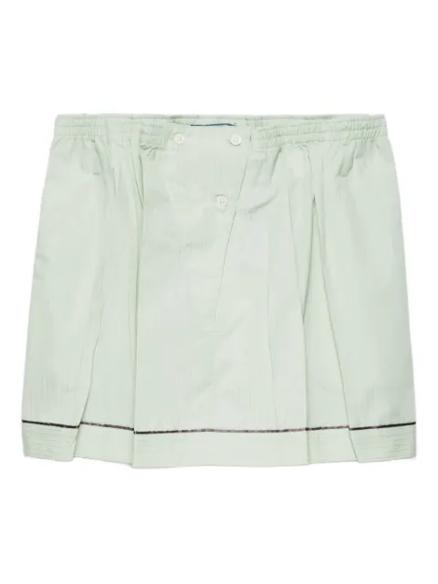 Prada cotton elasticated-waistband mini skirt