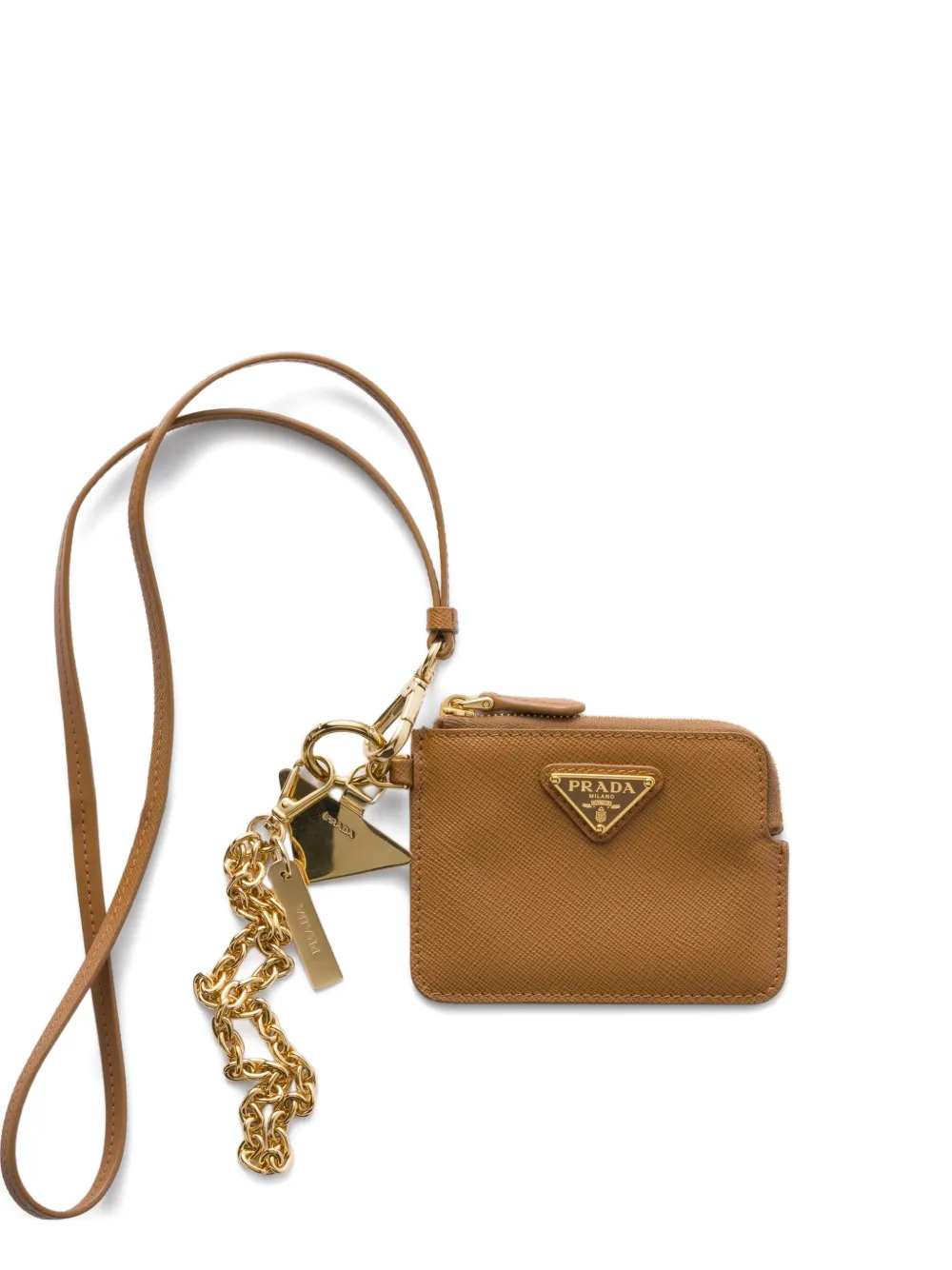 Prada Portacarte con logo - Marrone