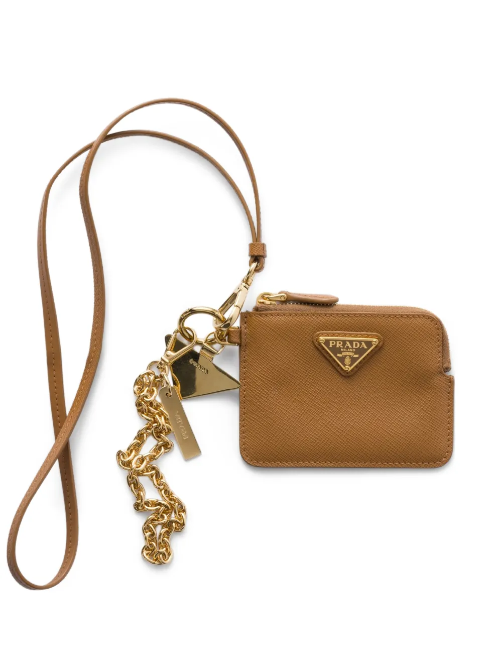 Prada Portacarte con logo - Marrone