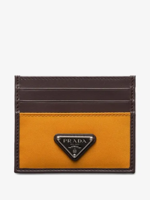 Prada triangle-logo leather card holder