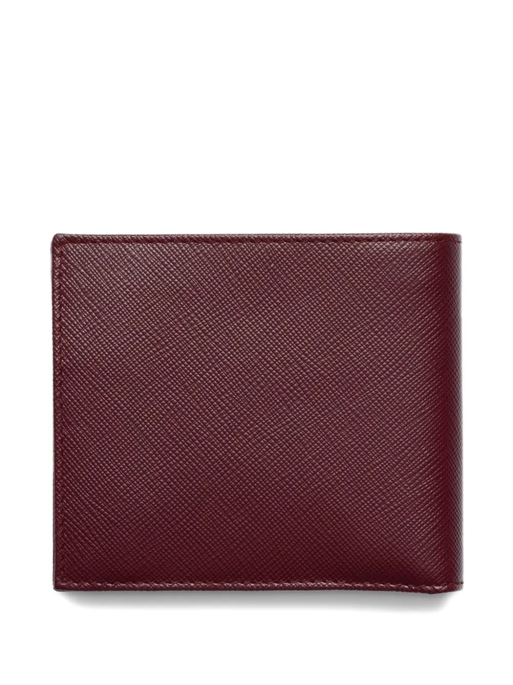 Prada Mens Burgundy Logo-plaque Saffiano Leather Wallet In Burgundy