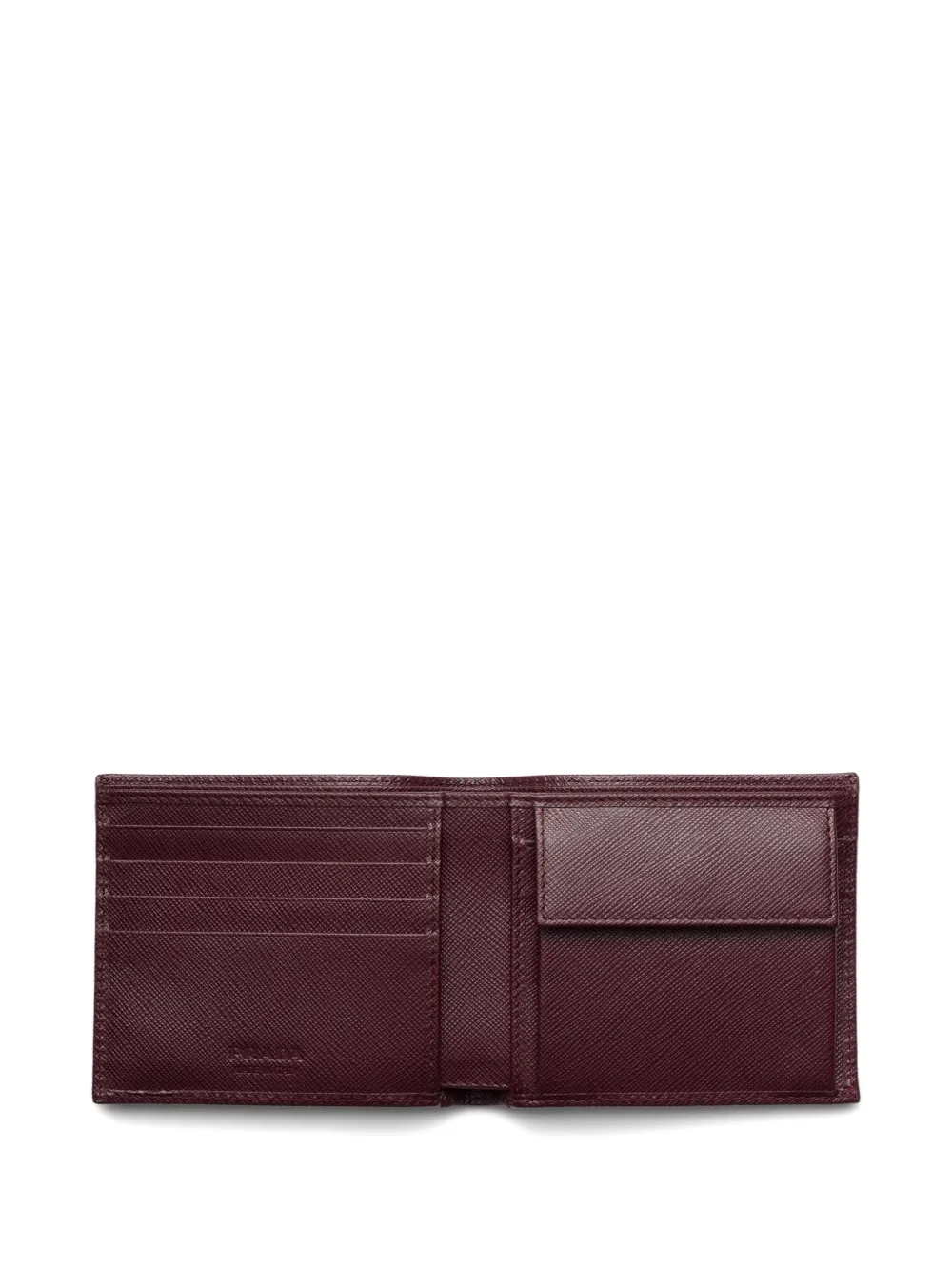 Prada Mens Burgundy Logo-plaque Saffiano Leather Wallet In Burgundy