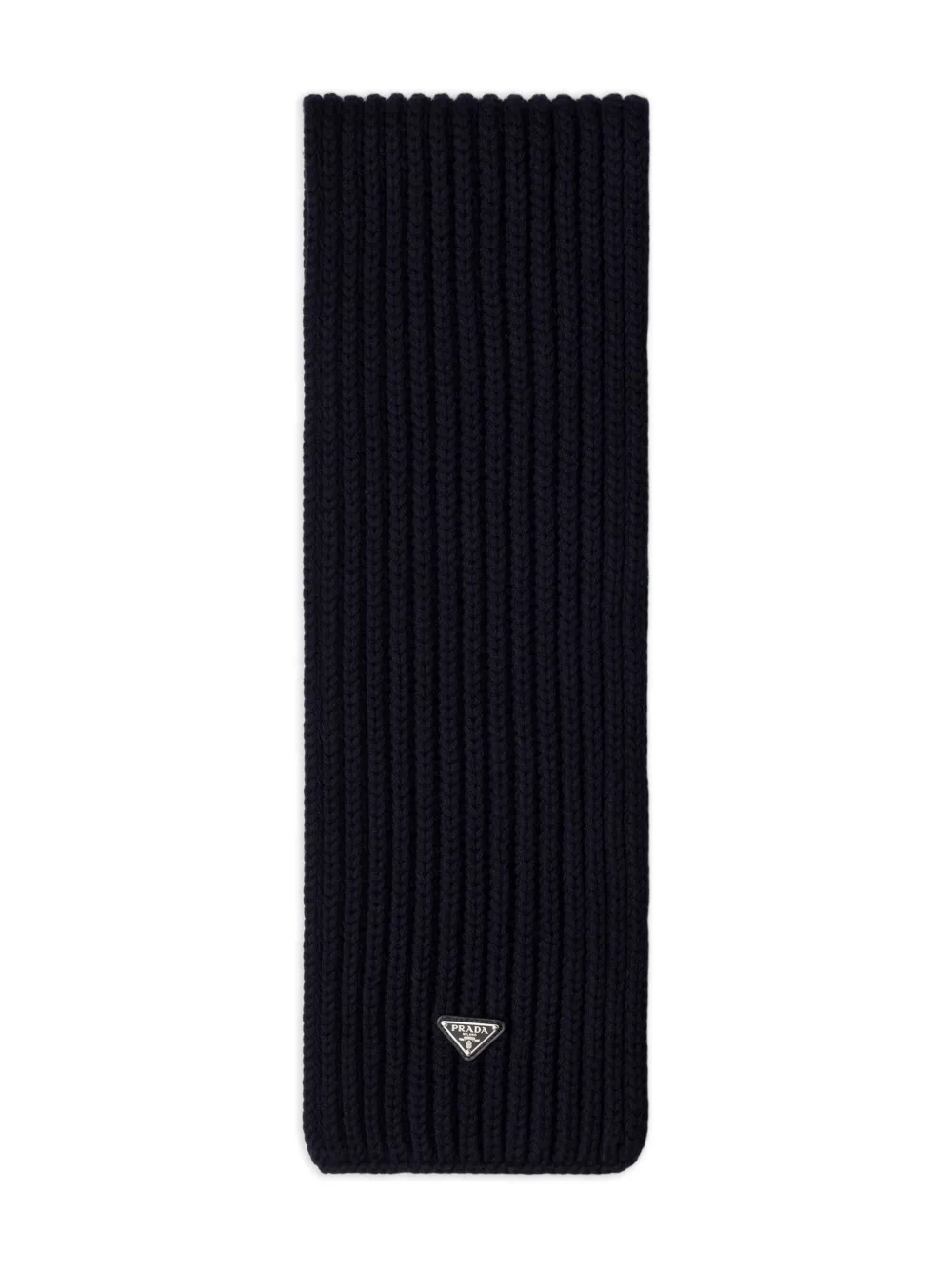 Prada triangle-logo wool scarf | Blue | Image 1