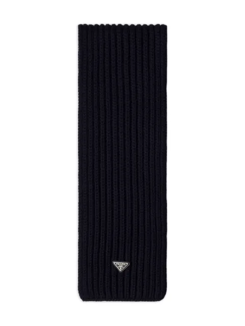 Prada triangle-logo wool scarf