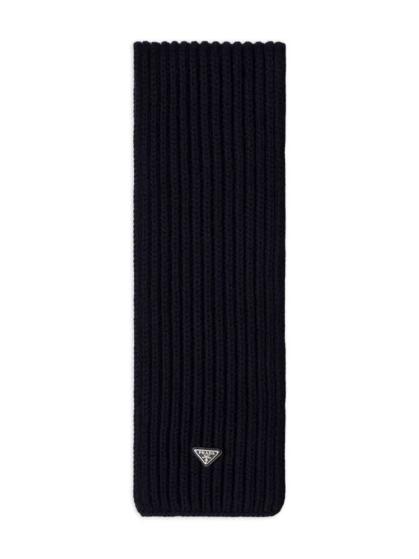 Prada トライアングルロゴ スカーフ | ブルー | FARFETCH JP