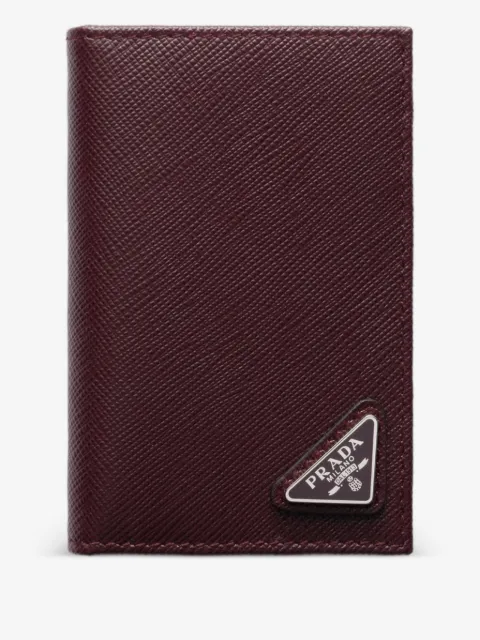 Prada tarjetero con triángulo del logo