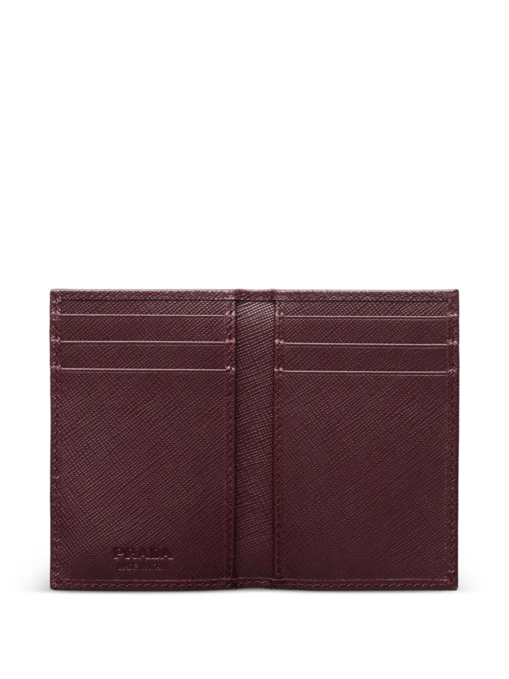  Prada Triangle-logo Leather Card Holder - Red 