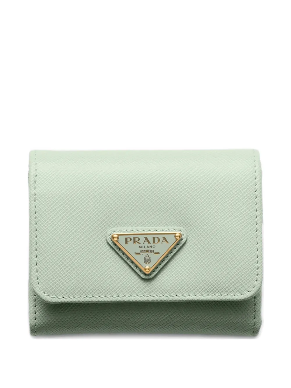 Prada triangle-logo Leather Wallet | Green | FARFETCH