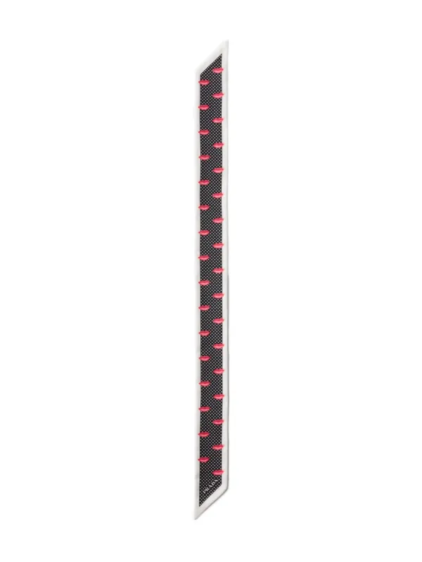 Prada lips-detail polka-dot Scarf | Black | FARFETCH