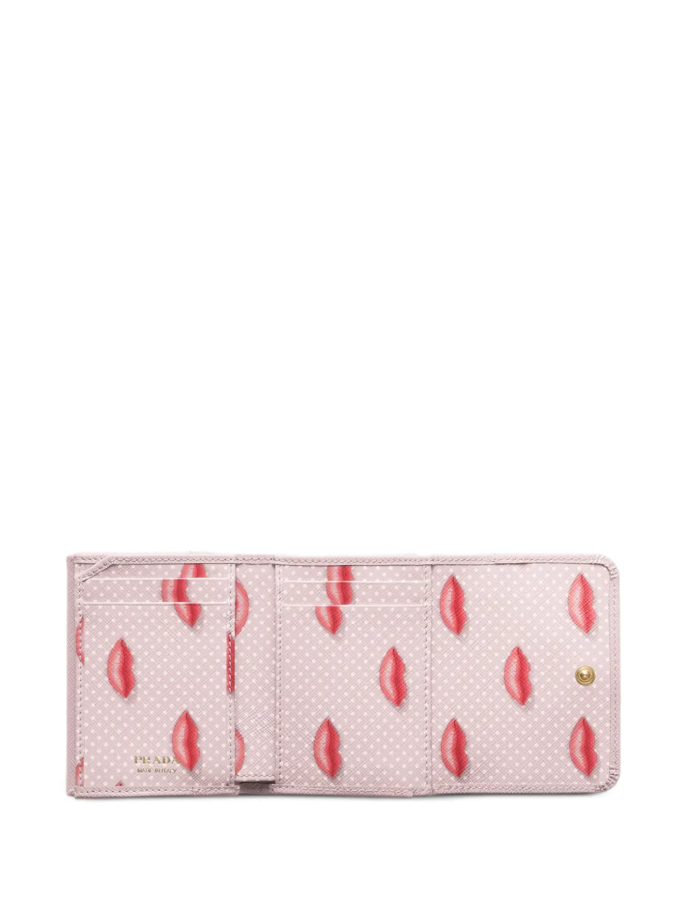  Prada Small Triangle-logo Leather Wallet - Pink 