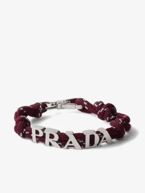 Prada logo cord bracelet