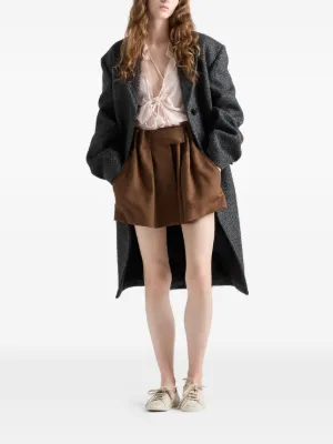 PRADA プラダ スエード レザー プリーツスカート38 Prada（プラダ）ウィメンズ プリーツスカート - FARFETCH