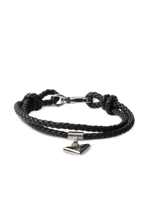 Prada triangle-logo leather bracelet