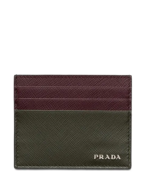 Prada logo leather card holder