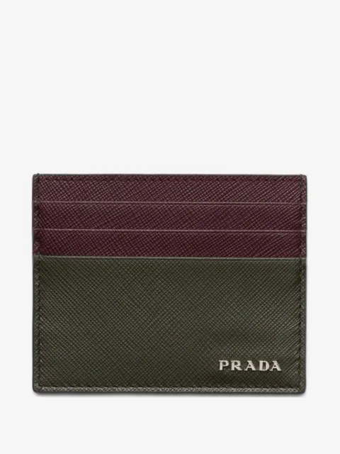 Prada logo leather card holder