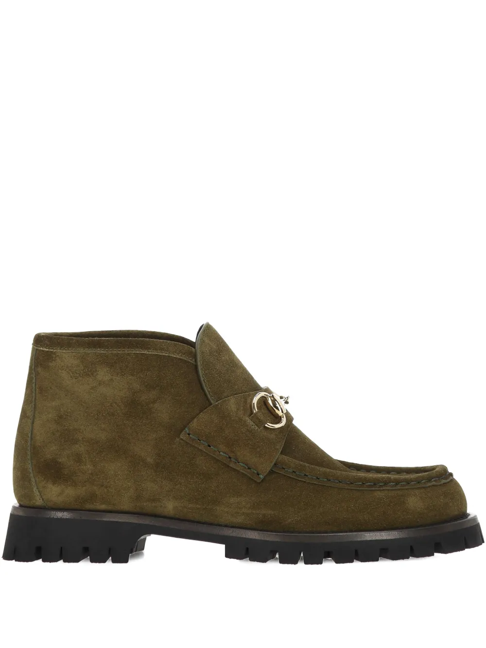 Gucci Sylke Suede Horsebit Booties In Multi