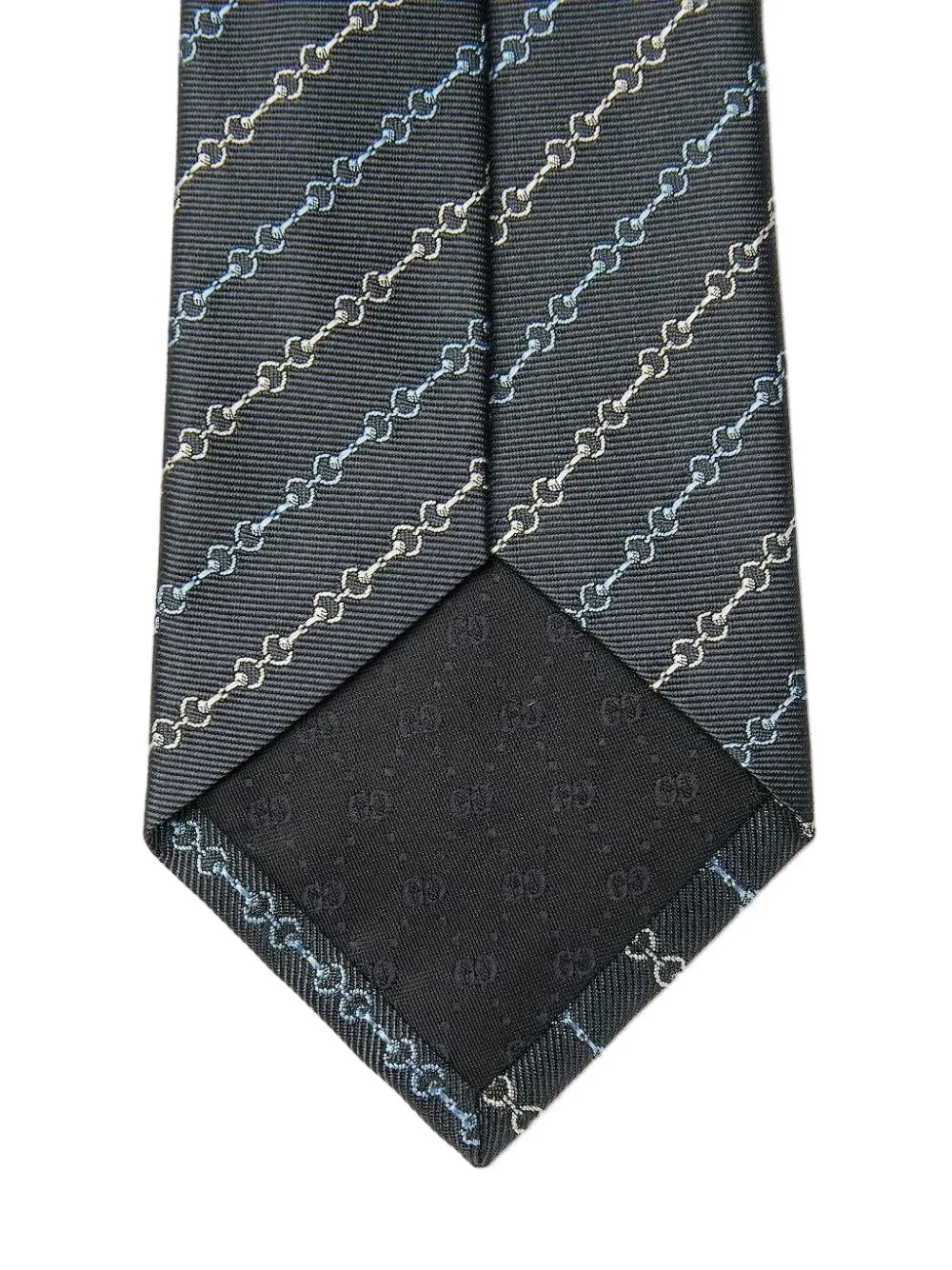  Gucci Horsebit-pattern Silk Tie - Grey 