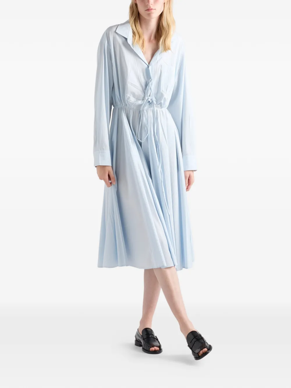 Prada Midi-jurk met V-hals - Blauw