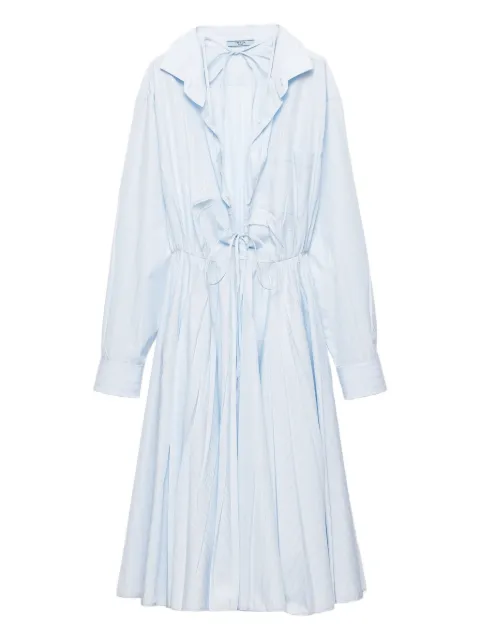 Prada V-neck long-sleeve midi dress