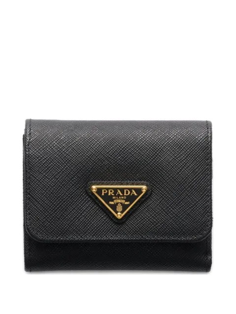 Prada leather triangle-logo wallet