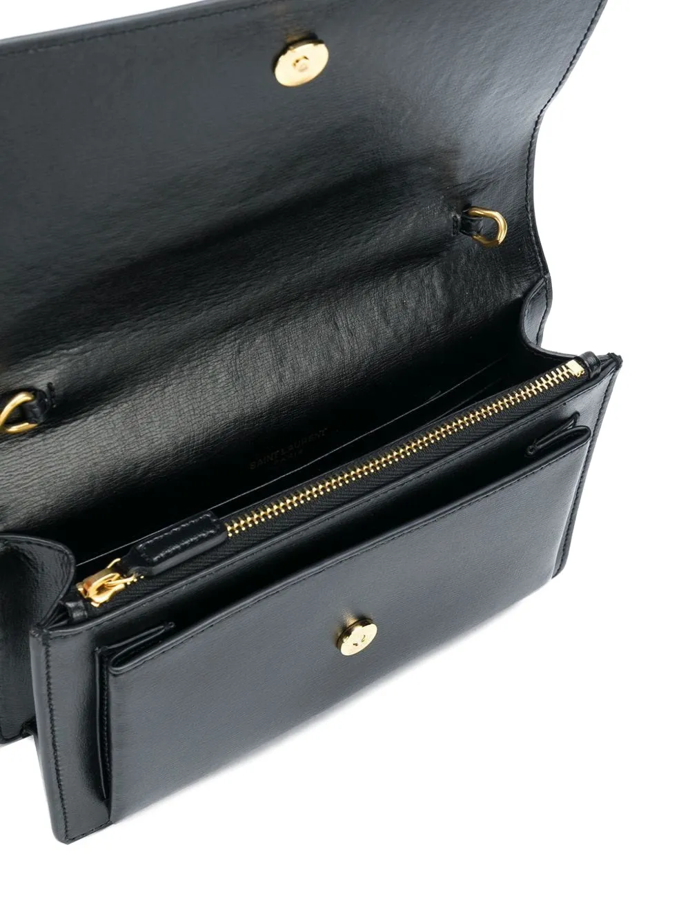 Saint Laurent Cassandre-detail Cross Body Bag In Black