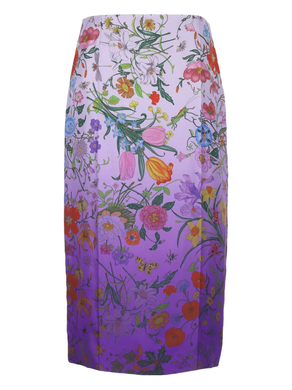 Gucci Flora-print silk skirt - Violett