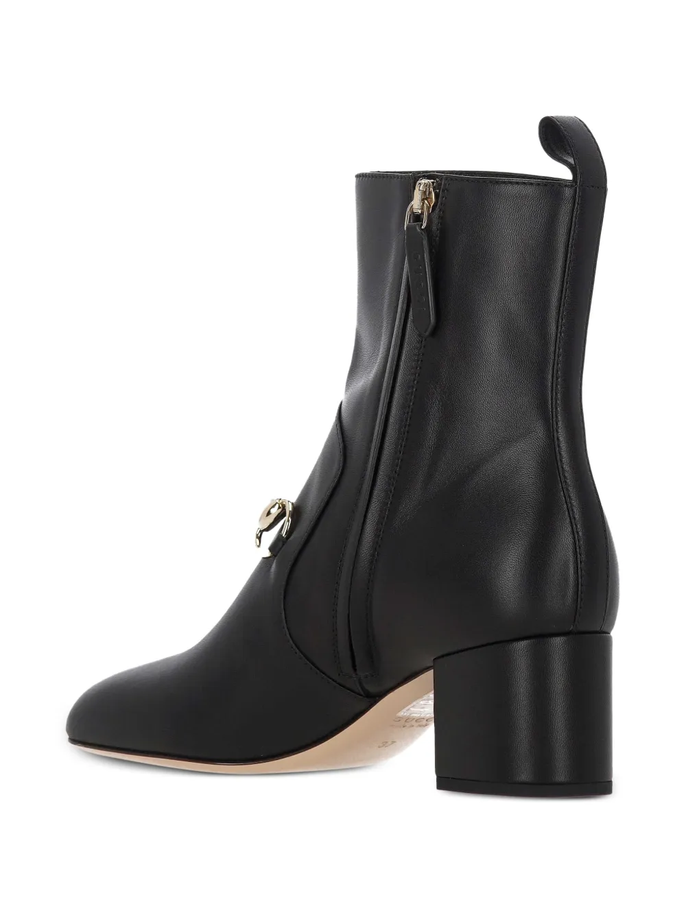  Gucci 55mm Horsebit Ankle Boots - Black 