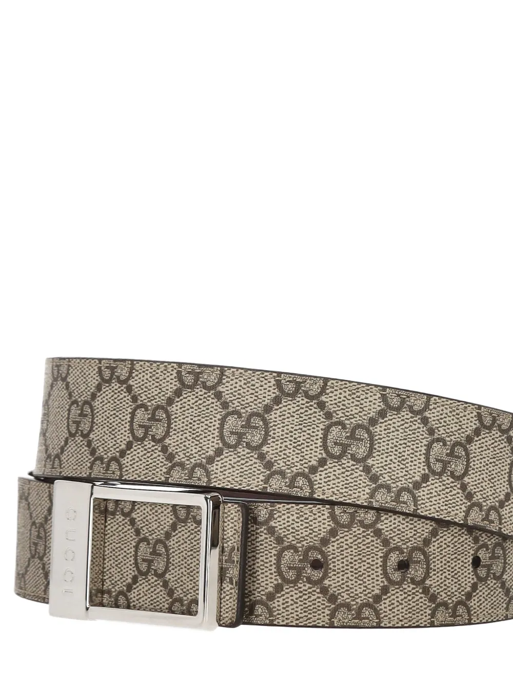 Gucci Omkeerbare riem met rechthoekige gesp - Beige