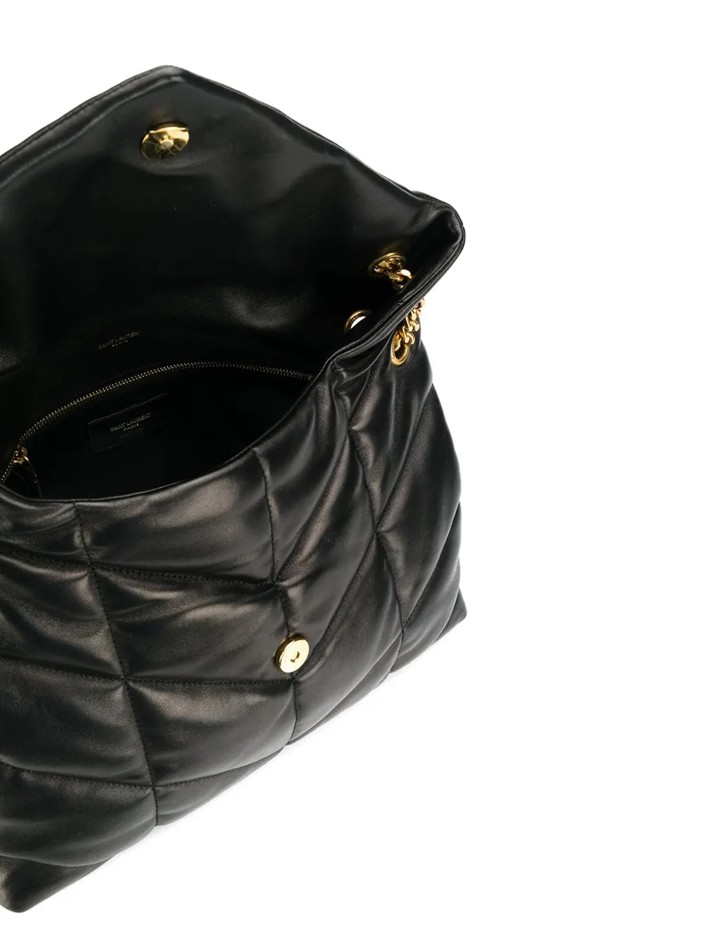 Saint Laurent Loulou Chevron-pattern Shoulder Bag In Black