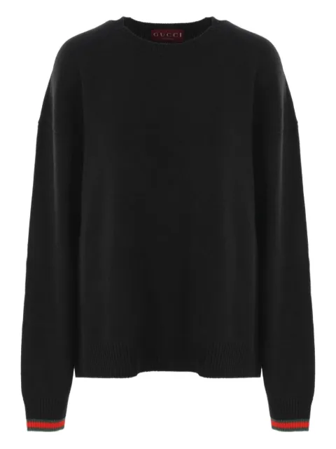 Gucci dropped shoulder web trim sweatshirt
