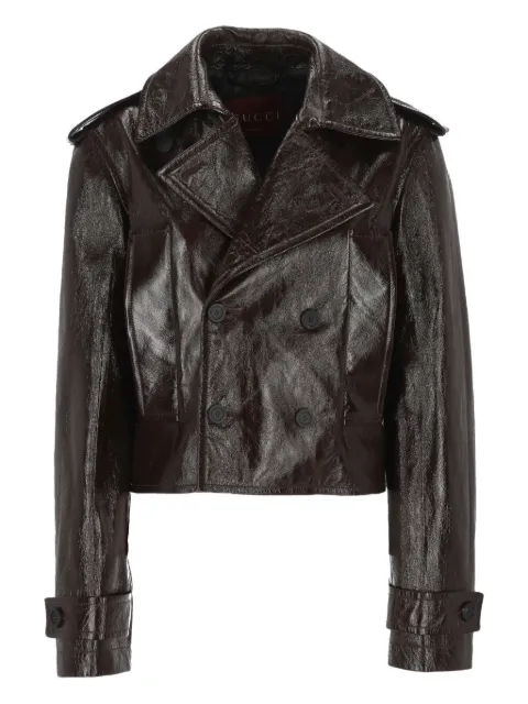 Gucci double-breasted leather jacket
