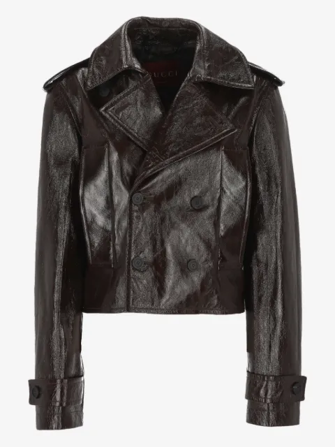 Gucci double-breasted leather jacket
