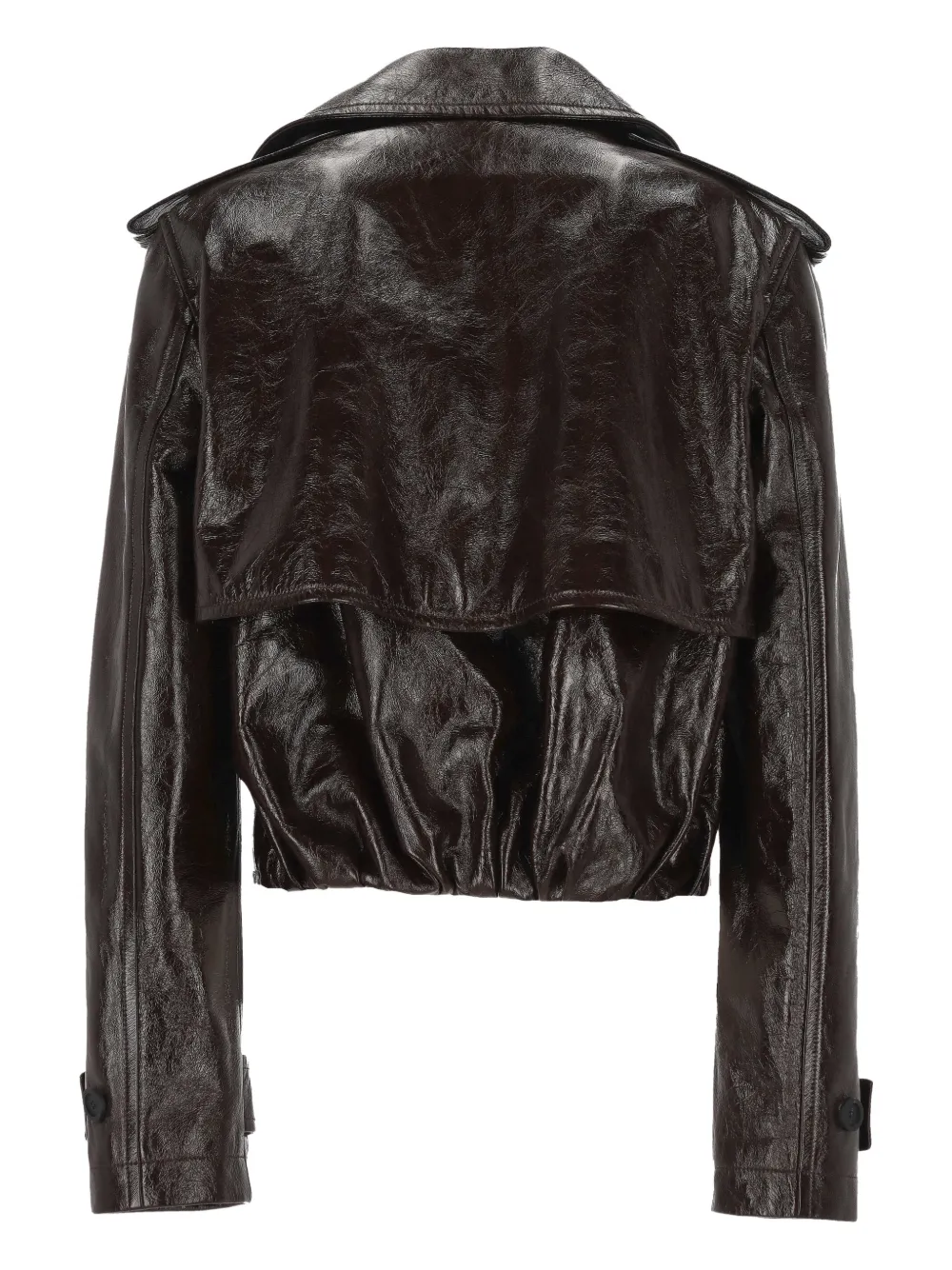 Gucci Leren jack met dubbele rij knopen Bruin