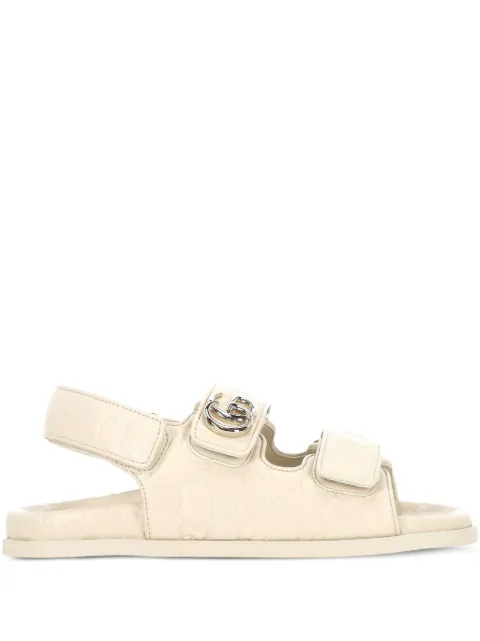 Gucci GG-prægede sandaler med remme