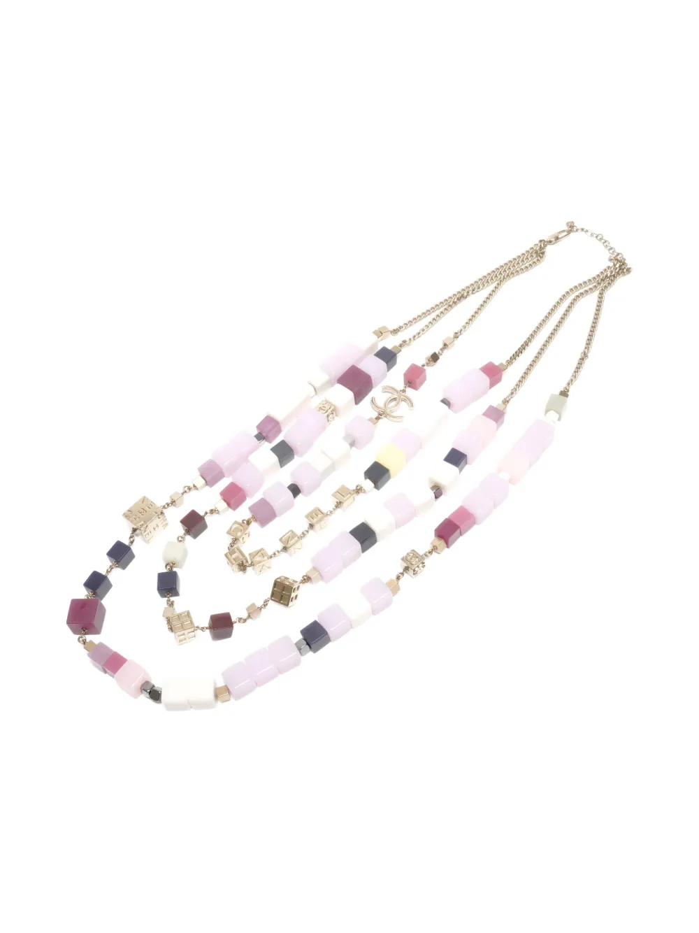 CHANEL Pre-Owned 2004 logo-lettering necklace - Rosa