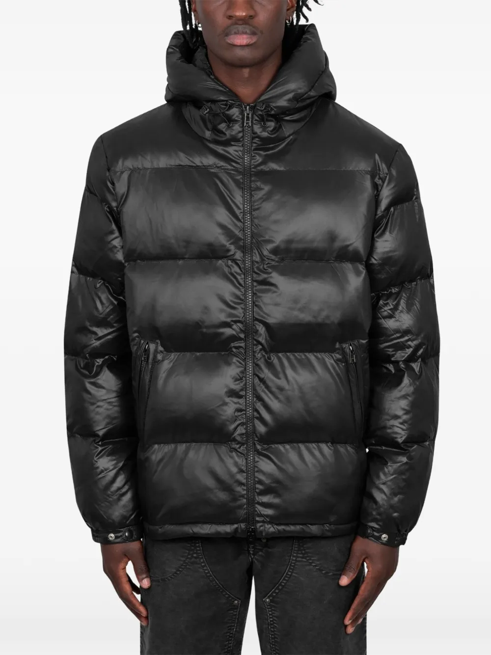 PATTA quilted script logo puffer jacket | Black | Image 1