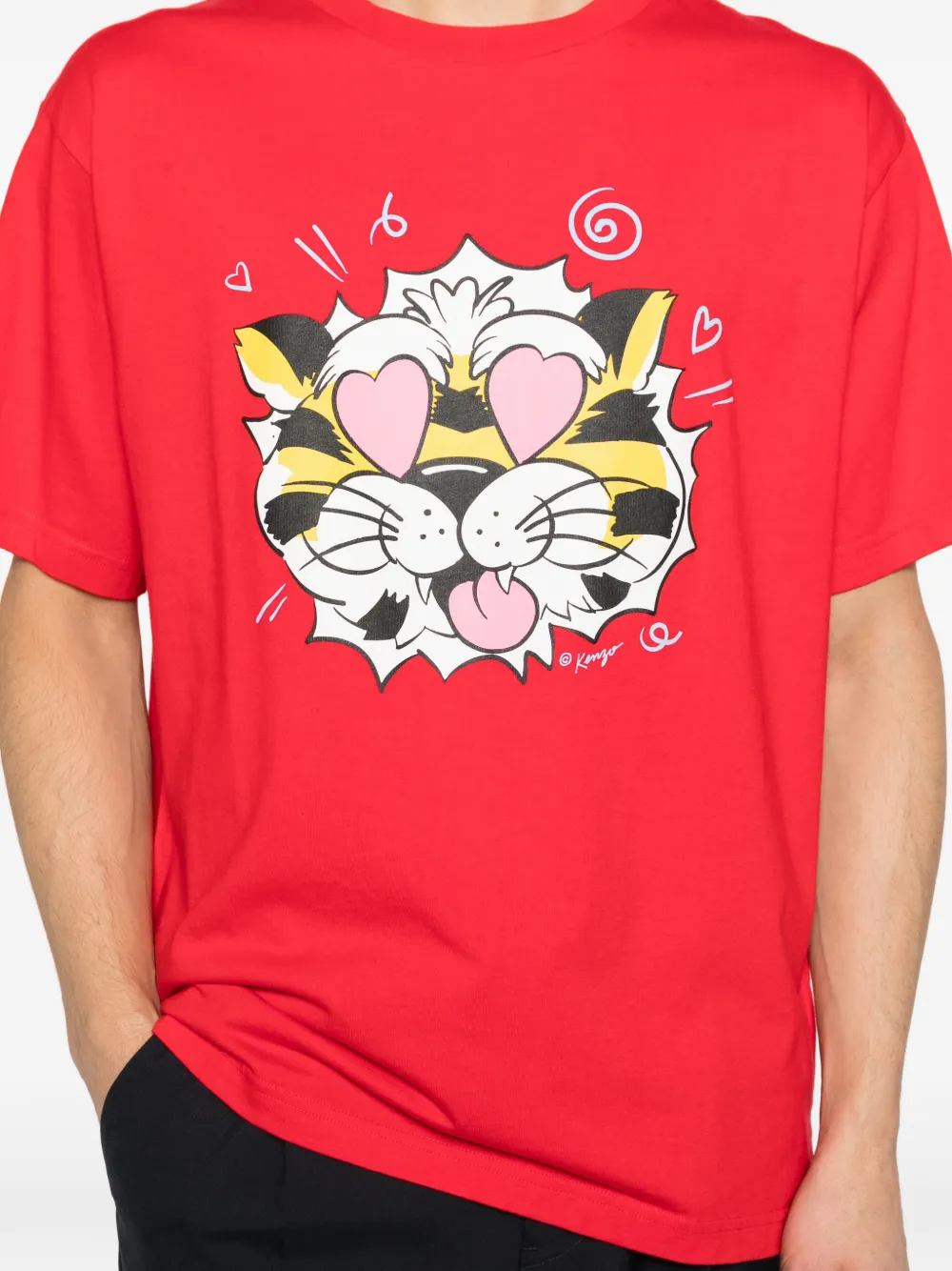 Kenzo T-shirt met grafische print Rood