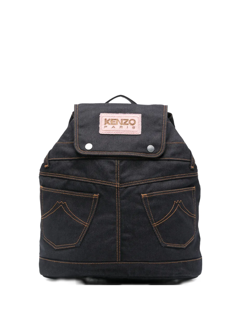 Kenzo logo-patch backpack - Blu